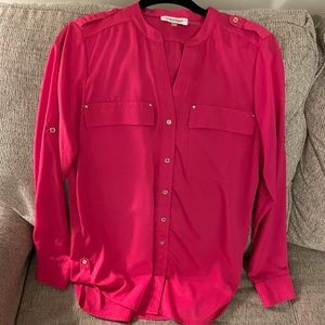 Calvin Klein Pink Button Down Blouse